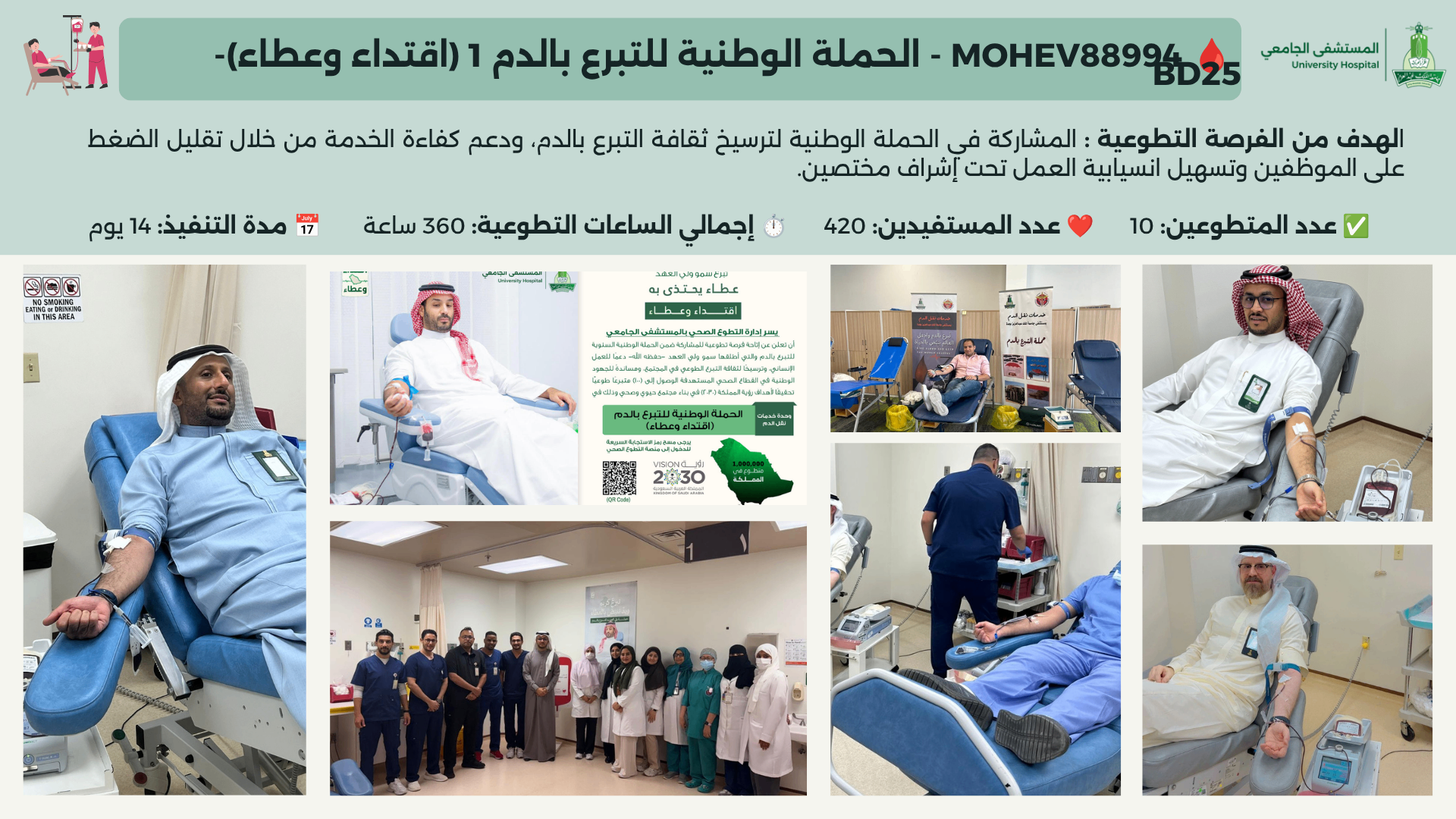 الصورة التوثيقية لإنجاز الحملة الوطنية للتبرع بالدم 1